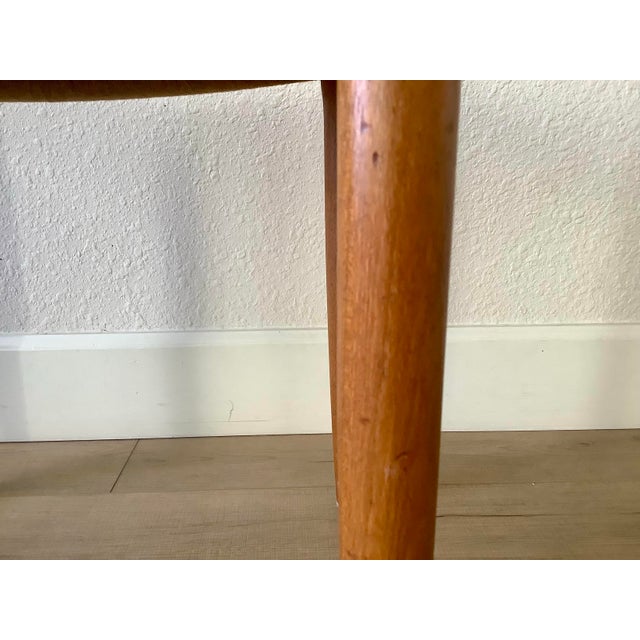 Wood Late 20th Century Danish Modern N. Møller Model 80a Teak Stool With Woven Textile Seat, Denmark For Sale - Image 7 of 12