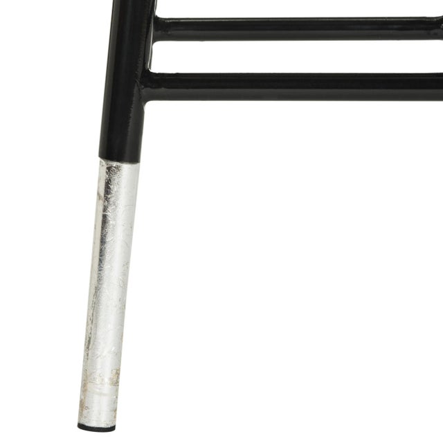 Silver Dipped Counter Stool in Black & Silver For Sale In Philadelphia - Image 6 of 8