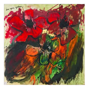 Claudie Baran, Spring in Brittany, in My Garden, 2021, Ink & Dry Pastel