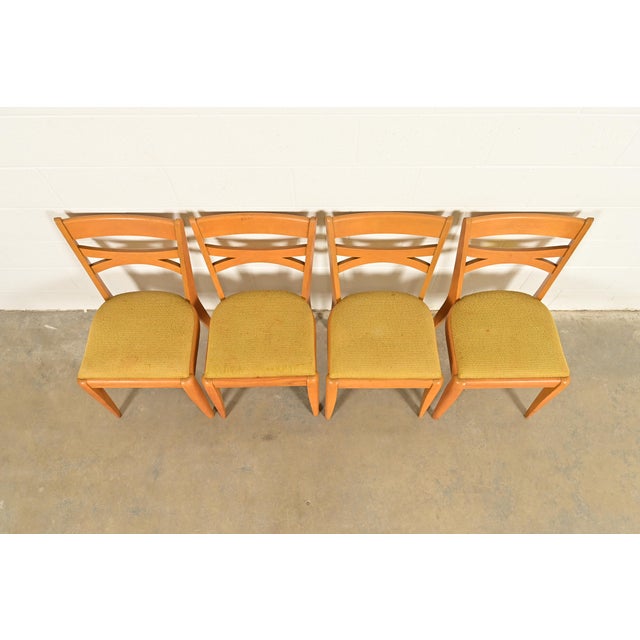 1950s Heywood Wakefield Mid-Century Modern Solid Maple Dining Chairs, Set of Four For Sale - Image 5 of 13