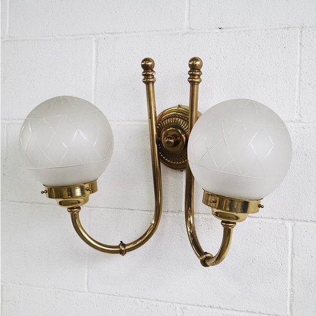Two-Arm Wall Lamp, 1980s, Set of 2 For Sale - Image 4 of 5