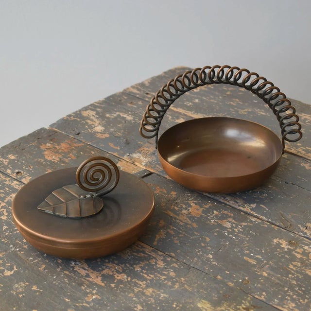 Vintage Modernist Sculptural Hand Wrought Copper Vessel with Handle by Frank Rebajes, Circa 1940s-50s. Hand Wrought Copper...