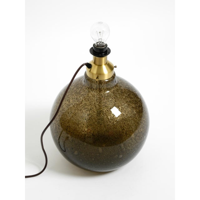 Large Illuminated Glass Table Lamp withn Dupion Silk Shade from Putzler, 1970s For Sale - Image 6 of 18