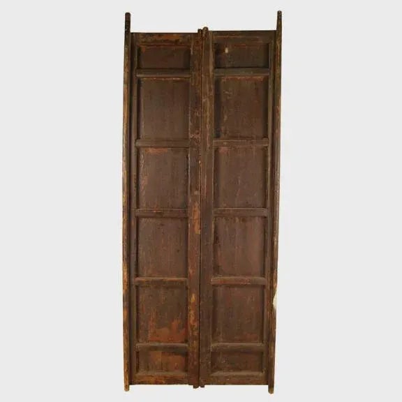 Chinese Pair of Mid 19th Century Black Lacquer Courtyard Doors For Sale - Image 3 of 5