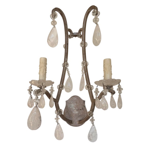 Dennis & Leen for Formations Rock Crystal & Silver Gilt Iron Sconce - 1 of 4 Available.