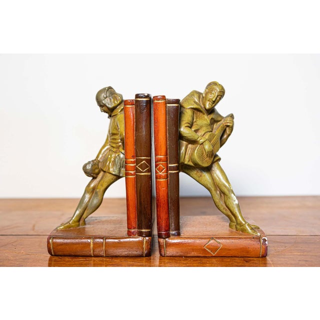 This charming pair of 20th-century French bookends brings a delightful touch of artistry and whimsy to any bookshelf. Each...