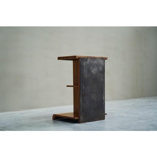 Art Deco Side Table with Shelves in Bookmatched Walnut Veneer, 1920s For Sale - Image 14 of 15