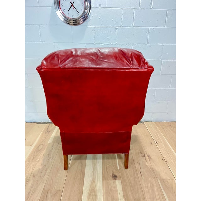Napoleon III Style Leather Wingback Recliner Library Armchair For Sale - Image 12 of 12