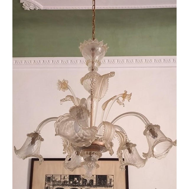 Murano Glass Chandelier, Italy, 1930s For Sale - Image 3 of 5