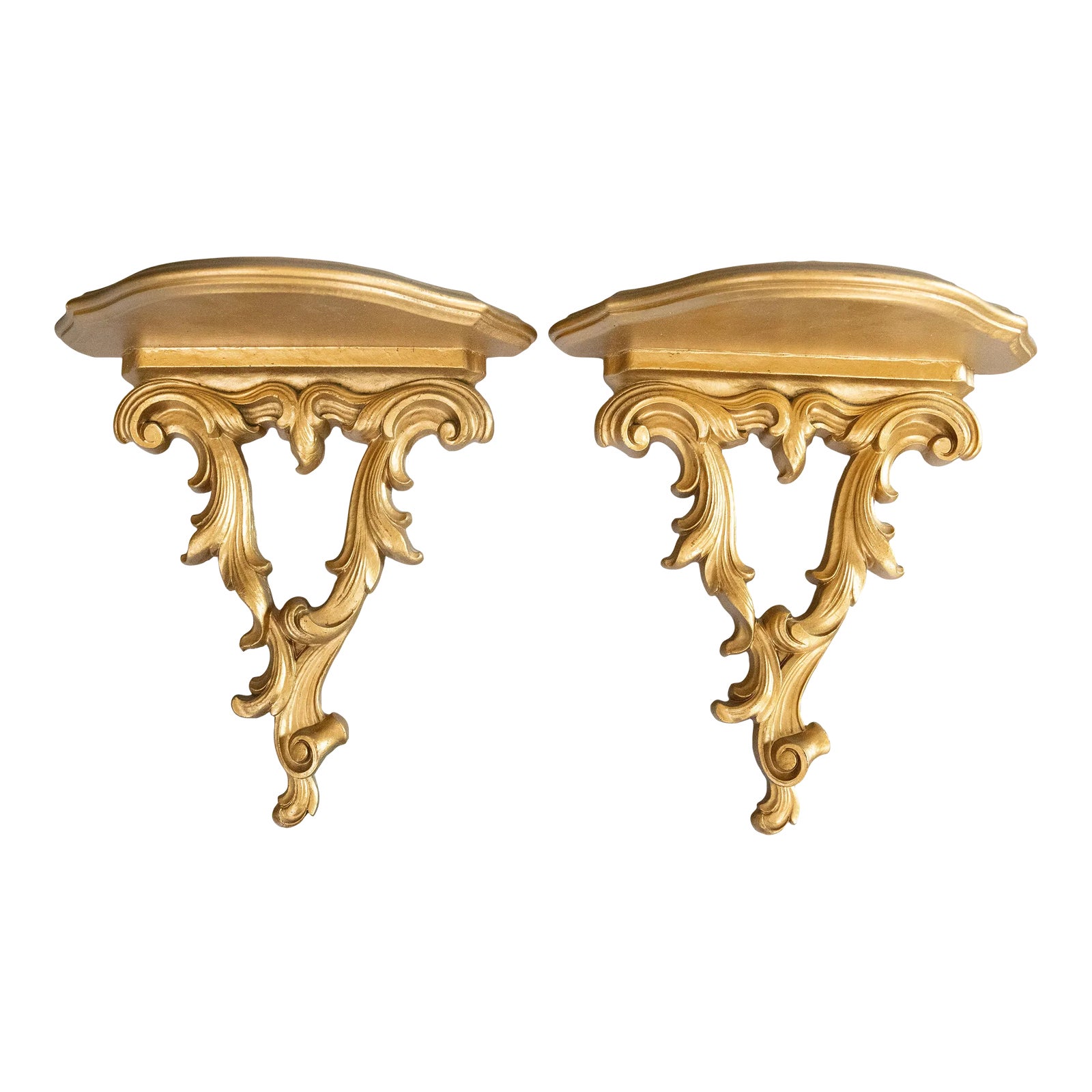 Vintage Italian Style Giltwood Wall Brackets a Pair Chairish