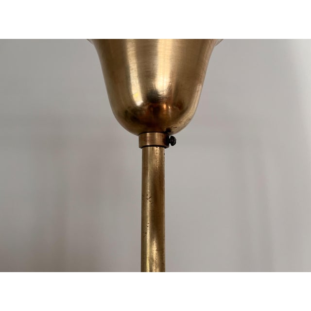 1950s Vintage 5-Arm Sputnik Chandelier in Brass and Multicoloured Ceramic, United Kingdom, 1950s For Sale - Image 5 of 10