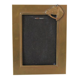 Vintage Brass Equestrian Horse Picture Frame For Sale