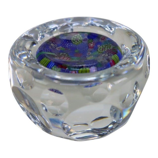 English Whitefriars Glass Millefiori Faceted Glass Paperweight C1920 For Sale - Image 9 of 12