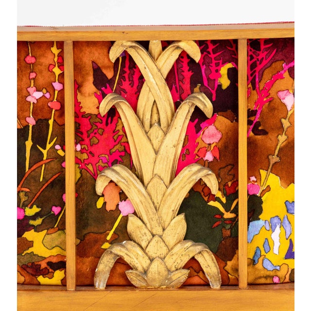 Wood Art Deco Velvet Upholstered Armchairs, Pair For Sale - Image 7 of 7