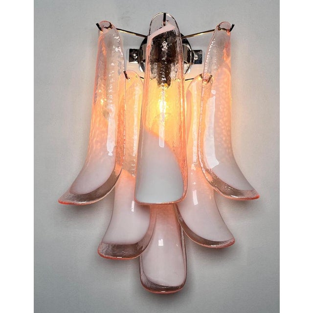 Italian Petal Murano Sconces, 1990s, Set of 2 For Sale - Image 6 of 10
