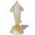 Mid-Century Modern Vintage Seguso Murano 1950s Gold Flecks Opal White Italian Art Glass Sculptural Cornucopia Flower Vase For Sale - Image 3 of 9