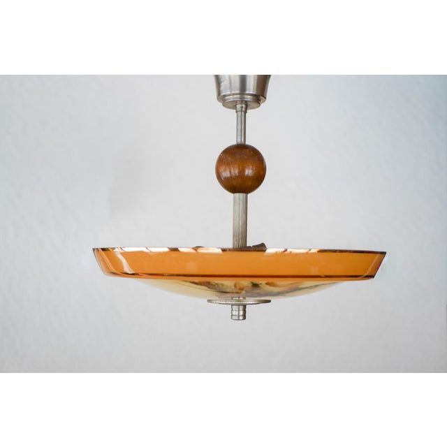 Mid-Century Modern Scandinavian Art Deco Glass Pendant Light, 1930s For Sale - Image 3 of 15