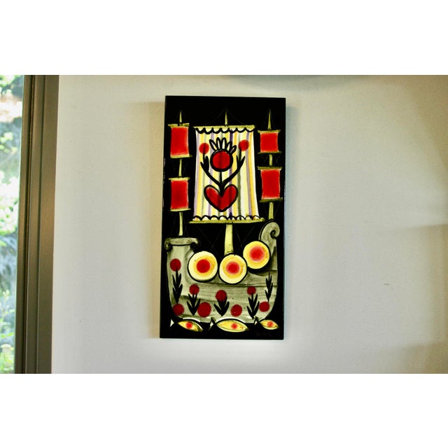 Ceramic Plaque by Dodik Jégou, Saint-Malo, France, 1960s For Sale - Image 6 of 7