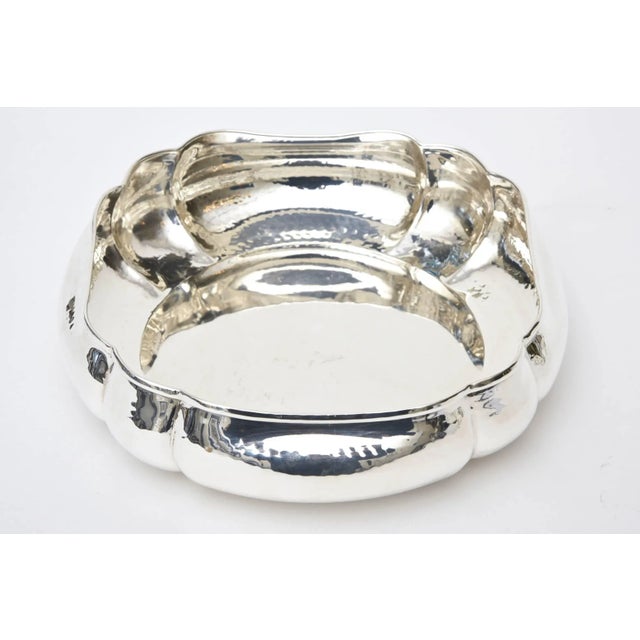 Mid-Century Modern Vintage Hand-Hammered Silver Plate Bowl or Serving Piece Italian For Sale - Image 3 of 11