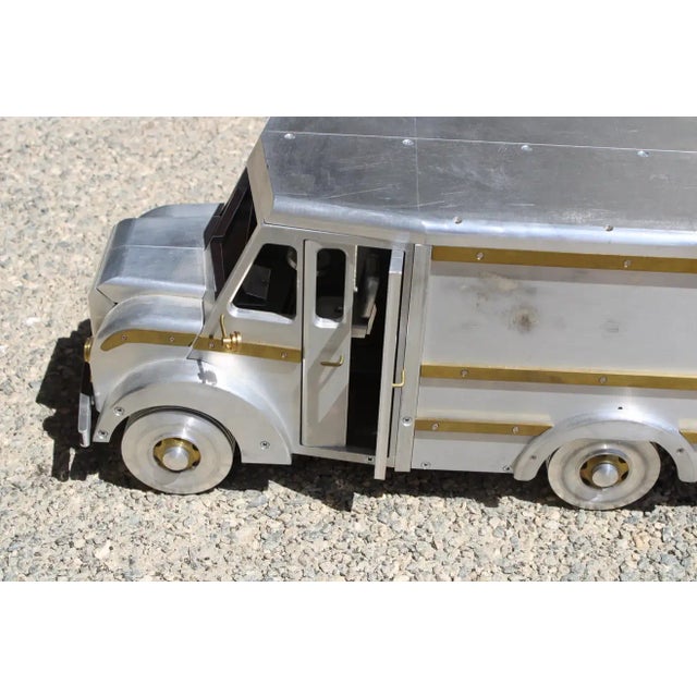1990s Studio Made Aluminum and Brass Truck For Sale - Image 10 of 12