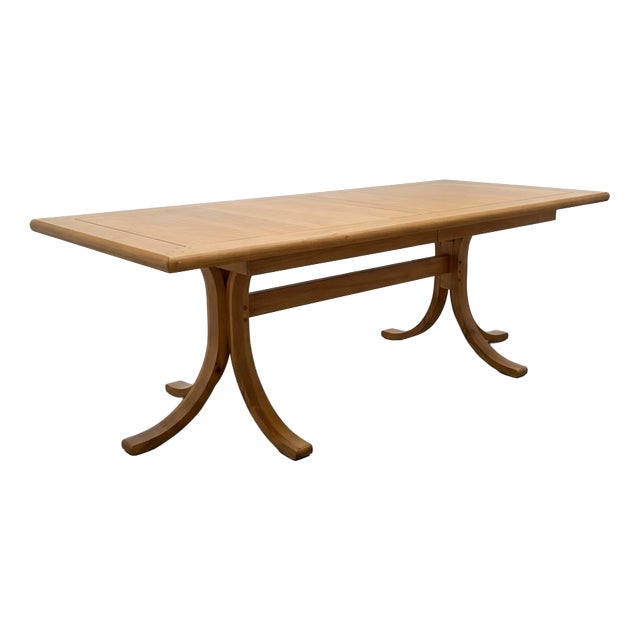 Mid-Century Modern Scandinavian Minimalist Teak Dining Table, 1990s For Sale