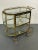 1940s Hollywood Regency Beveled Glass, Bronze and Brass Tea Wagon or Serving Cart For Sale - Image 5 of 13
