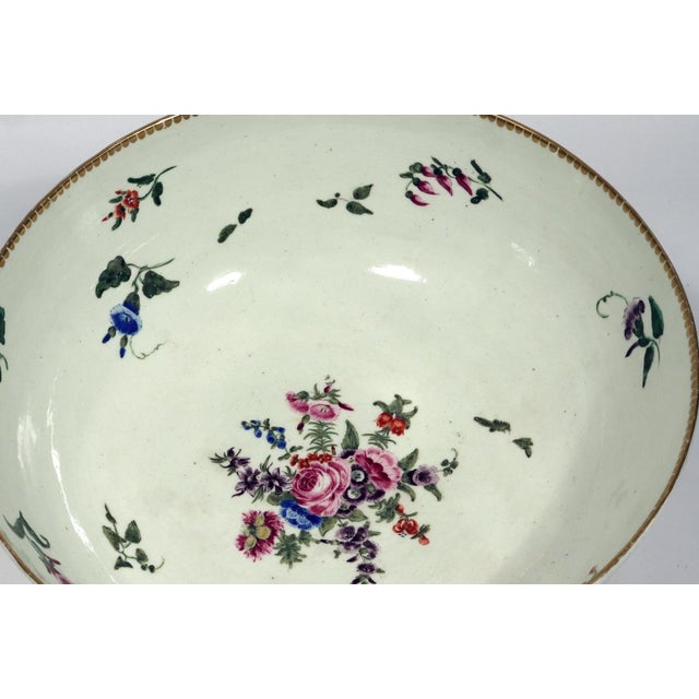 18th-Century First Period Worcester Porcelain Botanical Punch Bowl For Sale - Image 12 of 18
