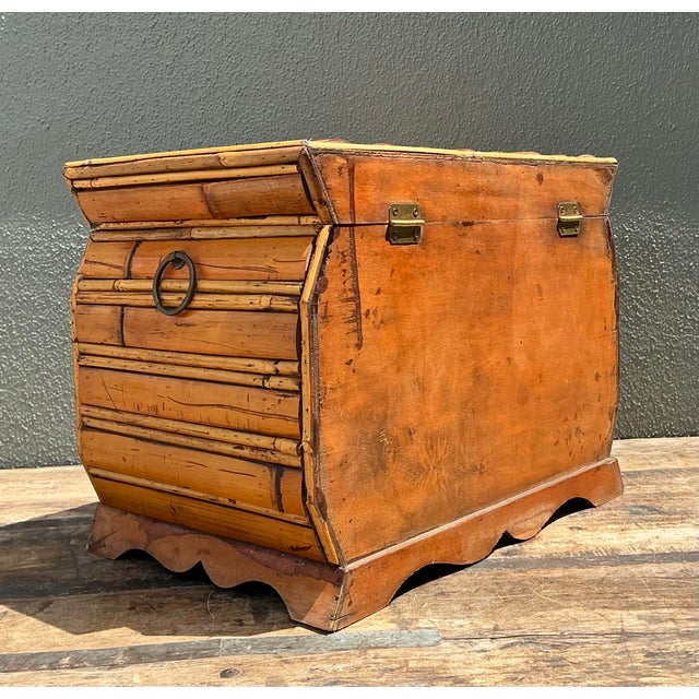 Vintage Faceted Rattan Box For Sale - Image 10 of 12