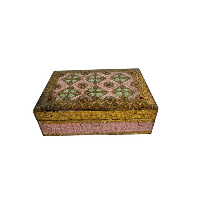 Mid 20th Century Mid Century Pink and Gold Florentine Box, Italy For Sale - Image 5 of 5
