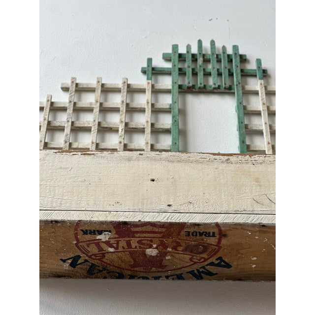 Vintage Handmade Painted Wood Trellis Wall Box, Circa 1930s-40s For Sale - Image 11 of 12