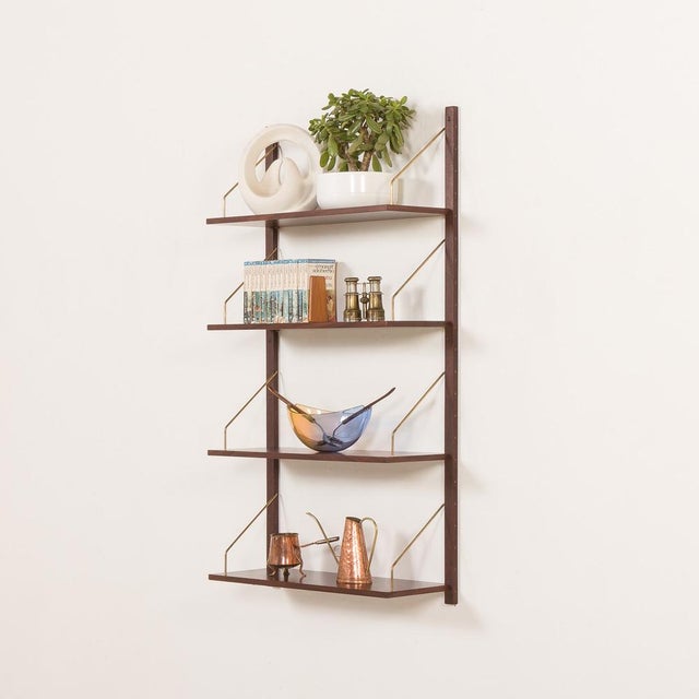 Brown Mid-Century Danish Rosewood Shelving Unit, 1960s, Set of 6 For Sale - Image 8 of 9