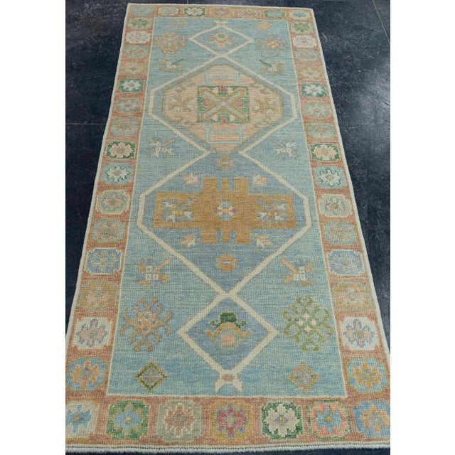 Turkish Oushak Rug 2'10" x 6'5" #19209 Explore a curated collection of hallway runners, wool rugs, and handmade...