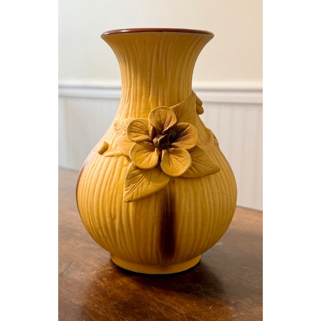 Figurative Ochre Yellow Dogwood Vase For Sale - Image 3 of 12