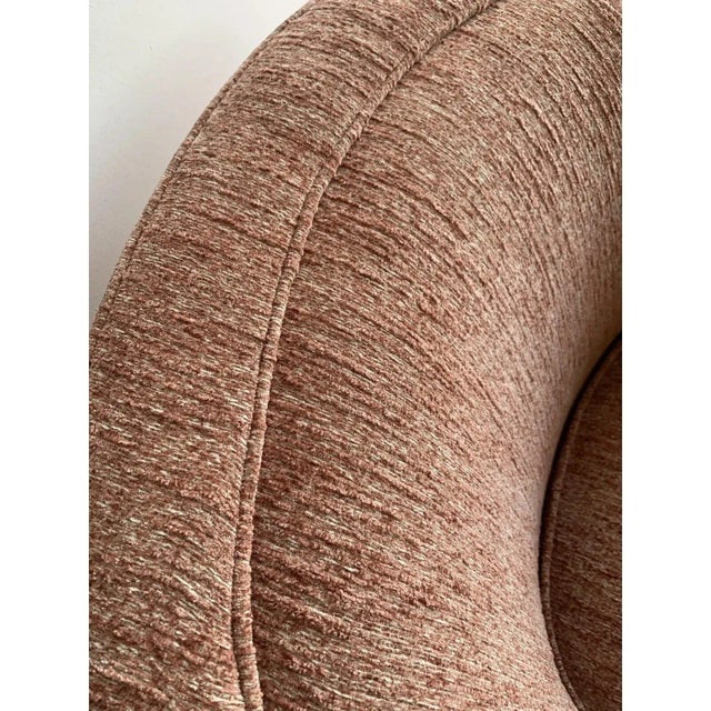 Modern Blush Upholstered Barrel Chairs - a Pair For Sale - Image 9 of 10