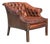 Antique Club Chair in Brown Leather, 1880 For Sale
