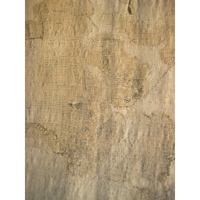 French Aubusson Verdure View of a Trellis Decor, Flowers and Putti Statue 1700 Hundreds For Sale - Image 16 of 17