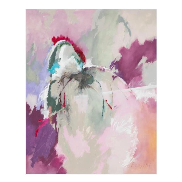 Cynthia Knapp (American, 20th century), "Untitled Abstract", 1985, oil on canvas, depicting splashes of color including...