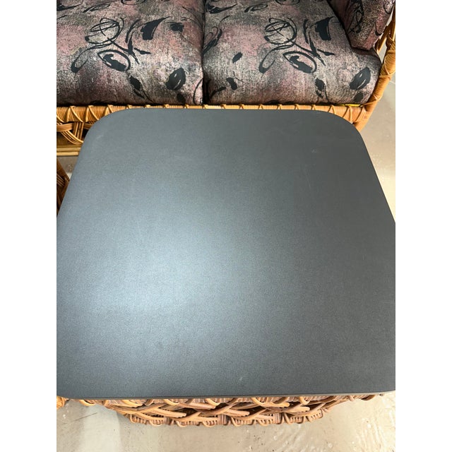 1970s Danny Ho Fong for Tropi-Cal Basket Weave Rattan Side Table Pair For Sale - Image 9 of 12