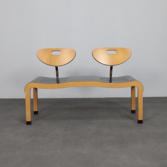 The moment bench by ruud-jan kokke, produced by kembo in the 1990s, is a striking example of dutch postmodern furniture...