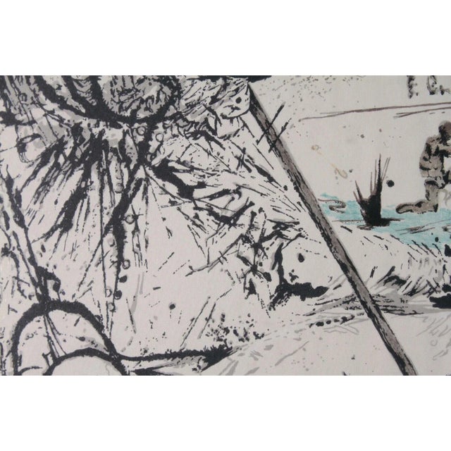 White Dali L'Age d'Or de la suite Don Quichotte de la Mancha 1957 Signed Lithograph For Sale - Image 8 of 13