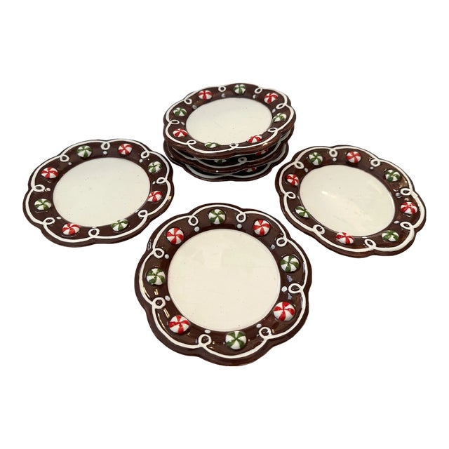 Set of 6 Appetizer Holiday Plates For Sale