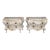 Pair of Antique Italian Rococo Style Parcel Gilt Paint Decorated Commodes For Sale