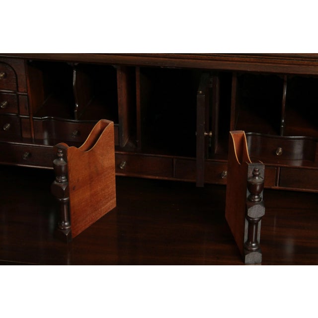 Maddox Chippendale Style Vintage Mahogany Block Front Secretary Desk For Sale - Image 10 of 13