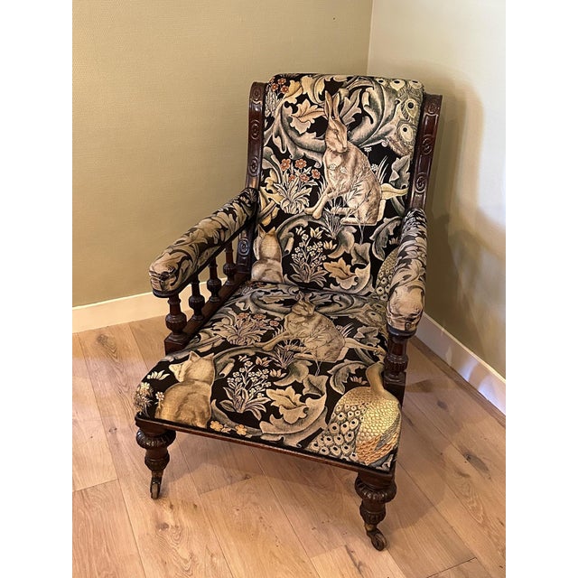 Wood Victorian Lounge Chair, 1890s For Sale - Image 7 of 10