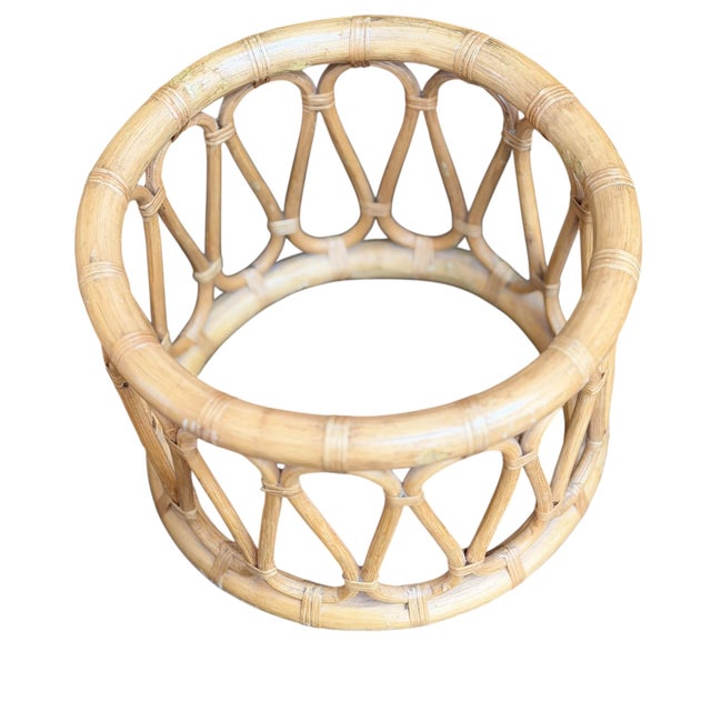 1970s Rattan Bamboo Plant Stand Base Set of 2 Decor For Sale - Image 10 of 16