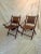 Pair of Faux Bamboo Folding Leather and Wood Campaign Chairs with Brass Details For Sale - Image 10 of 12