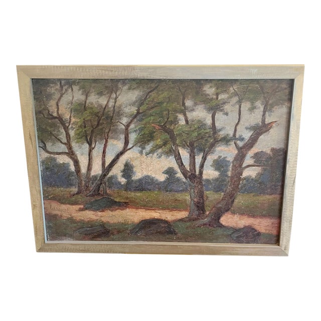Vintage European Countryside Oil Painting For Sale
