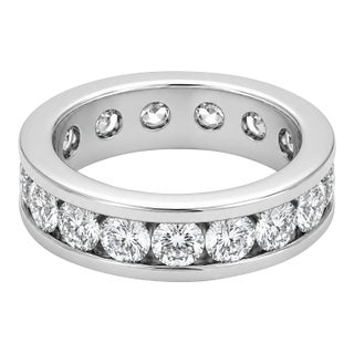 Platinum Diamond Eternity Band, Size 5.5 For Sale