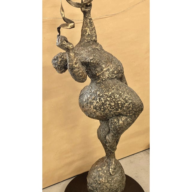 Metal Ramona Rowley Large Bronze Sculpture Nude Dancing For Sale - Image 7 of 12