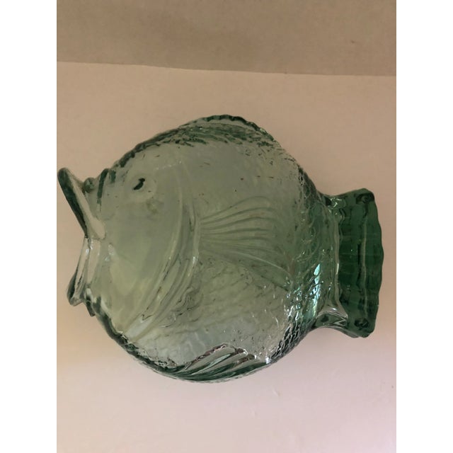 Mid-Century’s Carp Fish Open Mouth Pressed Clear Green Glass Vase For Sale - Image 10 of 12